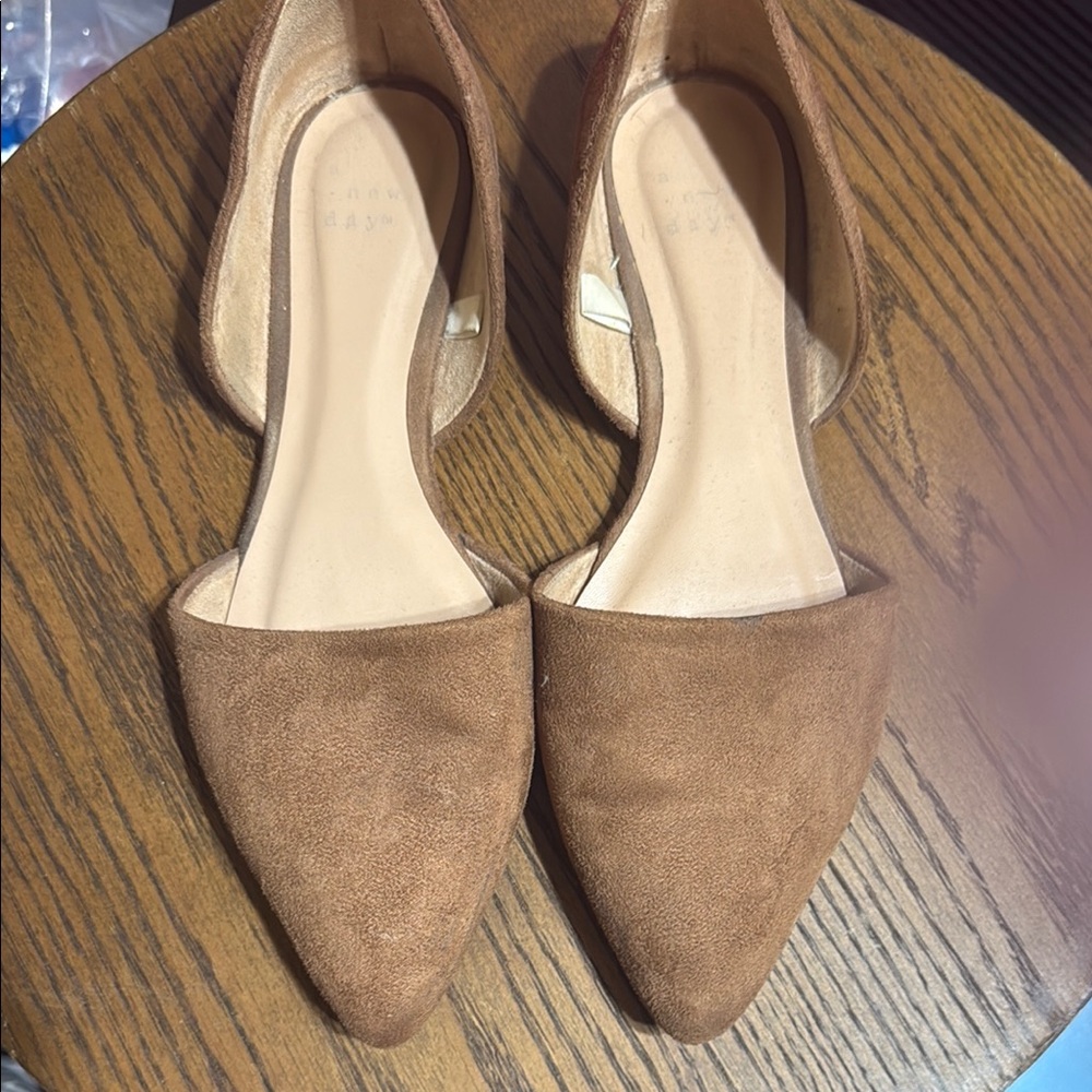 a new day Women's Tan faux Suede Flats